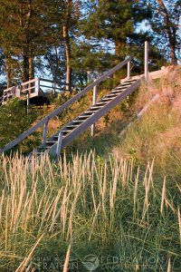 stairs down to the shoreline